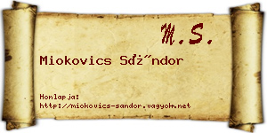 Miokovics Sándor névjegykártya